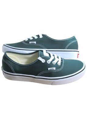Vans Authentic Women's Color Theory Emerald Green White Canvas shoes Sizes NEW